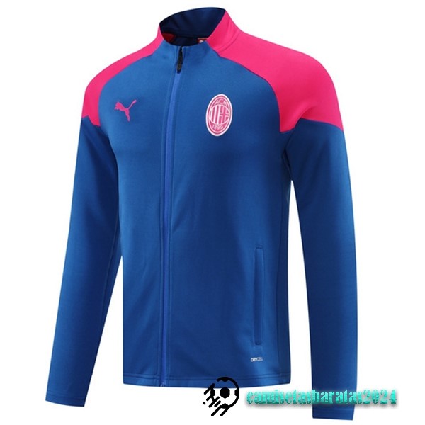 Replicas Ropa Deportiva Con Cremallera Larga AC Milan 2024 2025 Azul Rosa