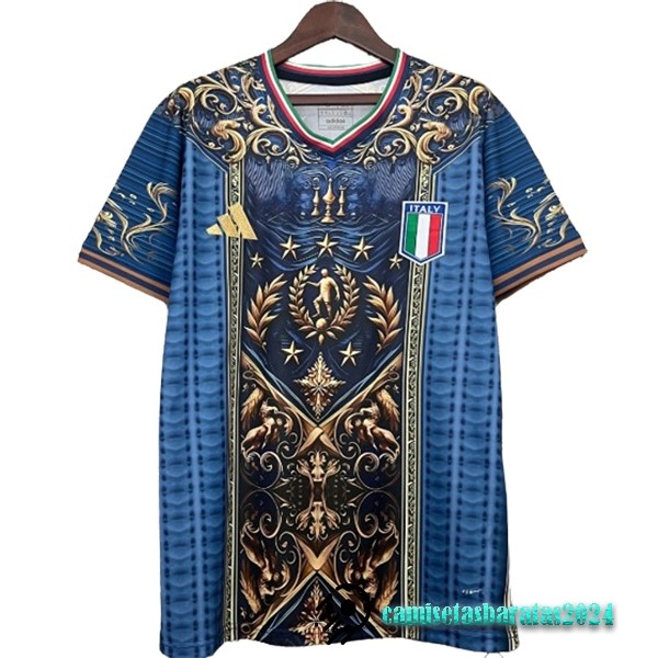 Replicas Tailandia Especial Camiseta Italia 2024 Amarillo Azul