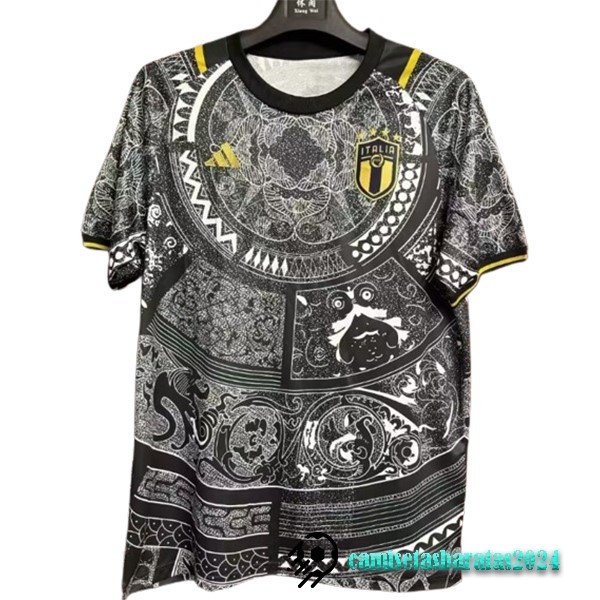 Replicas Tailandia Especial Camiseta Italia 2024 Negro Gris