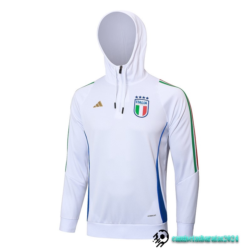 Replicas Chaqueta Con Capucha Italia 2024 Blanco