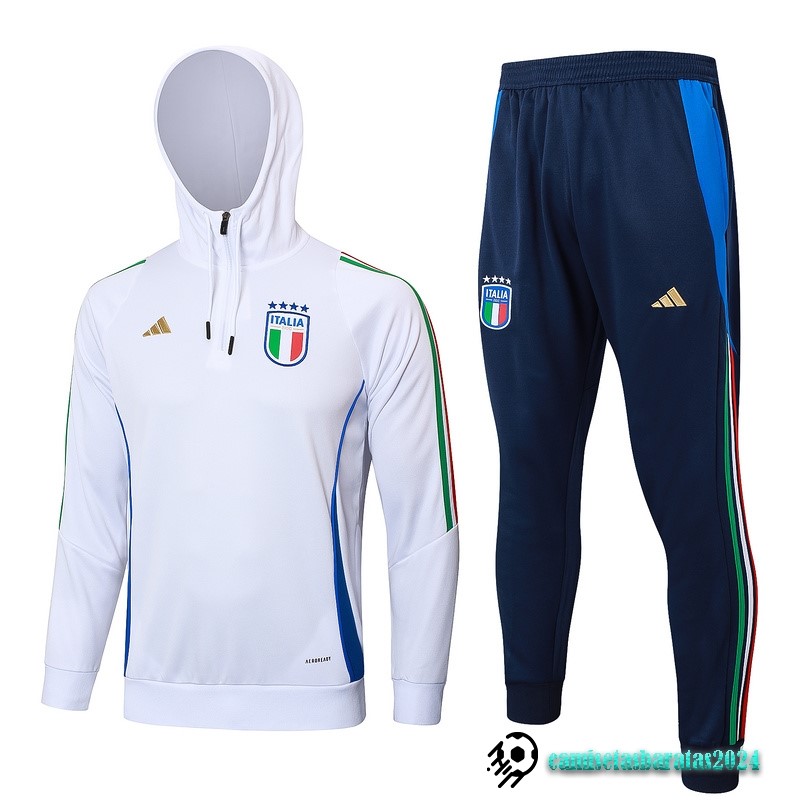 Replicas Conjunto Completo Chaqueta Con Capucha Italia 2024 Blanco