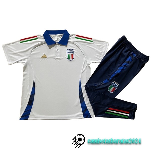 Replicas Conjunto Completo Polo Italia 2024 Blanco Azul