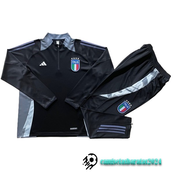 Replicas Conjunto Completo Sudadera Entrenamiento Italia 2024 Negro Gris