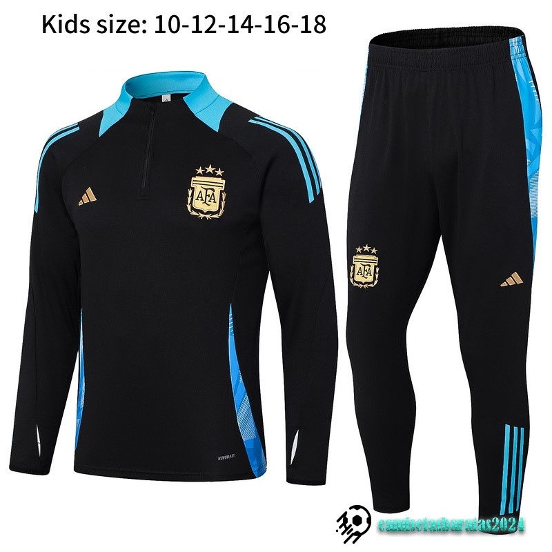 Replicas Conjunto Completo Sudadera Entrenamiento Niños Argentina 2024 Negro Azul