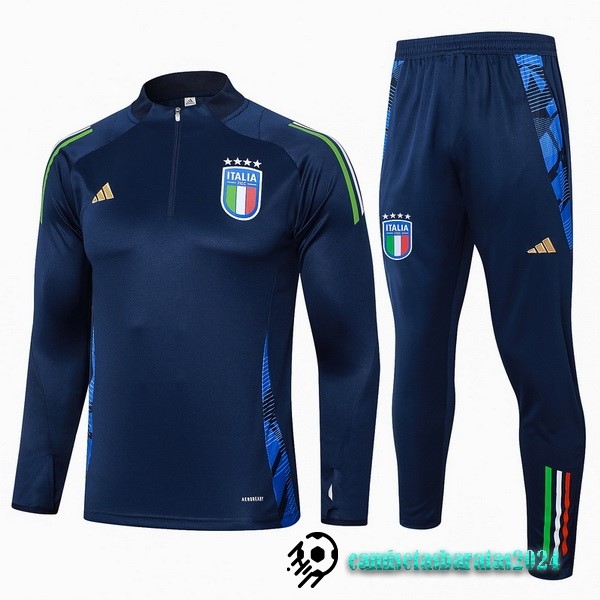 Replicas Conjunto Completo Sudadera Entrenamiento Niños Italia 2024 Azul Marino