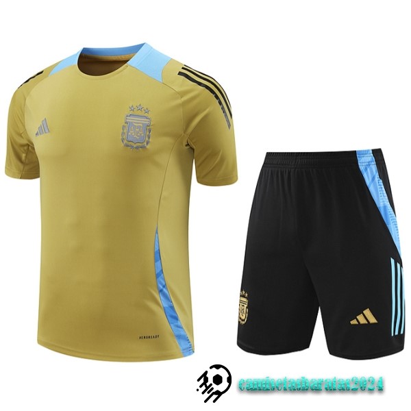 Replicas Entrenamiento Conjunto Completo Niños Argentina 2024 Amarillo Negro Azul