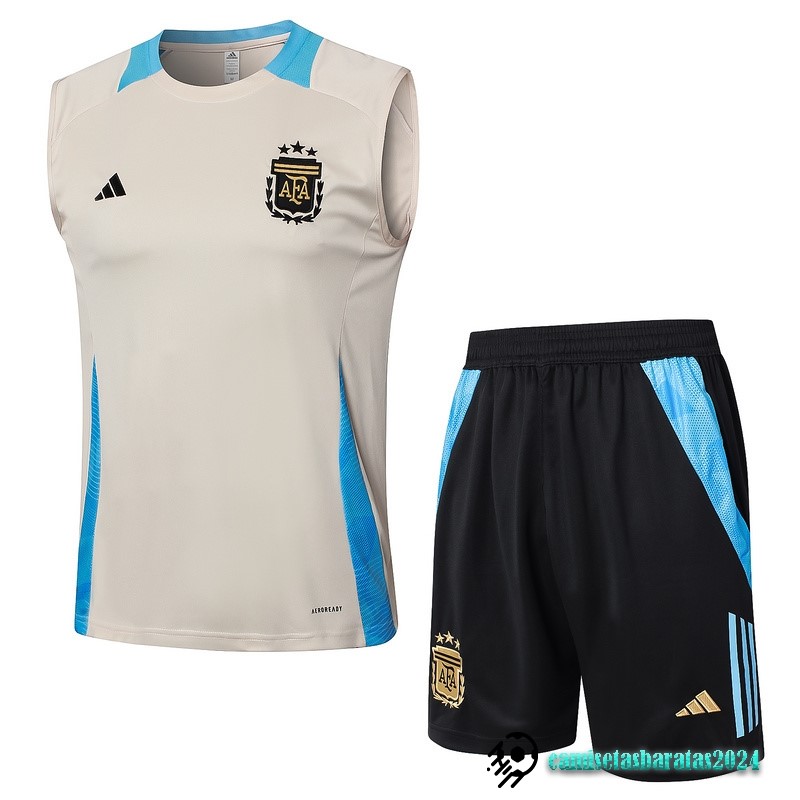 Replicas Entrenamiento Sin Mangas Conjunto Completo Argentina 2024 Amarillo Azul Negro