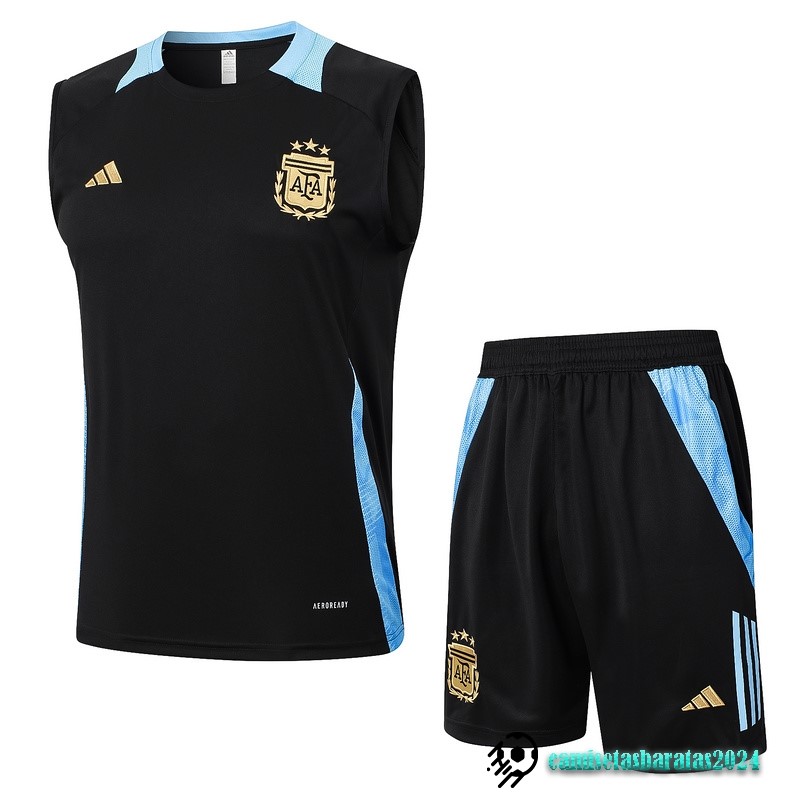 Replicas Entrenamiento Sin Mangas Conjunto Completo Argentina 2024 Negro Azul