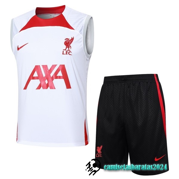 Replicas Entrenamiento Sin Mangas Conjunto Completo Liverpool 2024 2025 Blanco Rojo Negro