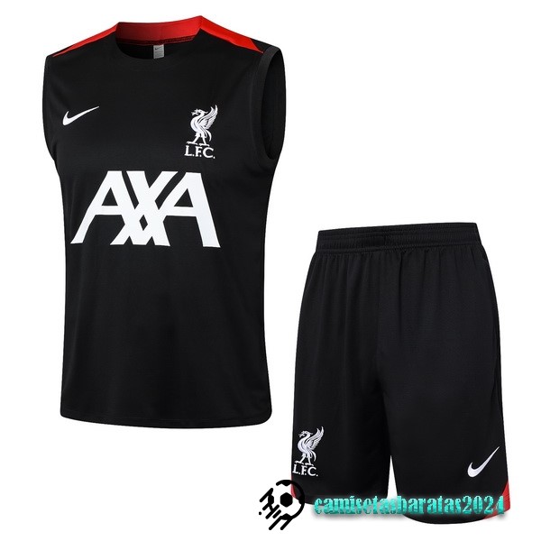 Replicas Entrenamiento Sin Mangas Conjunto Completo Liverpool 2024 2025 Negro Blanco Rojo