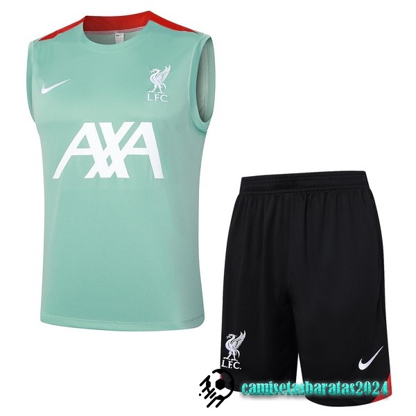 Replicas Entrenamiento Sin Mangas Conjunto Completo Liverpool 2024 2025 Verde Negro