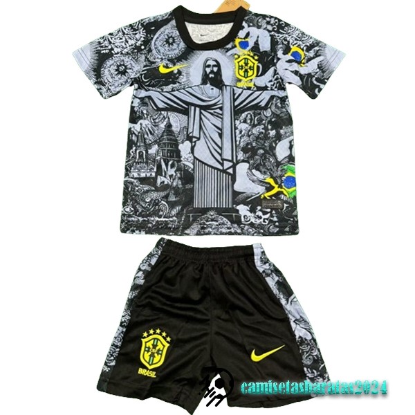 Replicas Especial Conjunto De Niños Brasil 2024 Gris