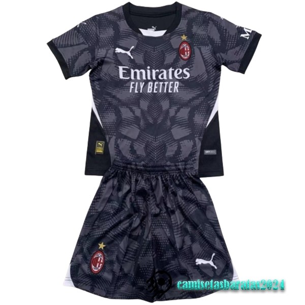 Replicas Portero Conjunto De Niños AC Milan 2024 2025 Negro