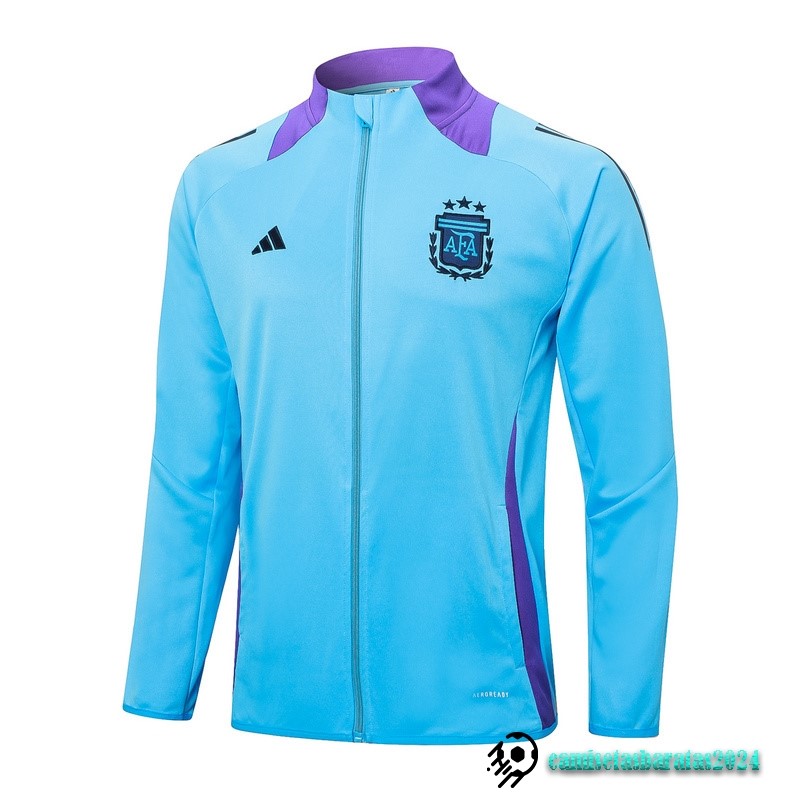 Replicas Ropa Deportiva Con Cremallera Larga Argentina 2024 Azul Purpura