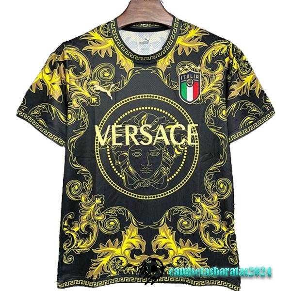 Replicas Tailandia Especial Camiseta Italia 2024 Amarillo Negro