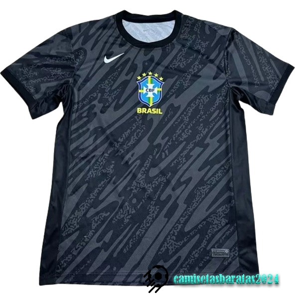 Replicas Tailandia Portero Camiseta Brasil 2024 Negro