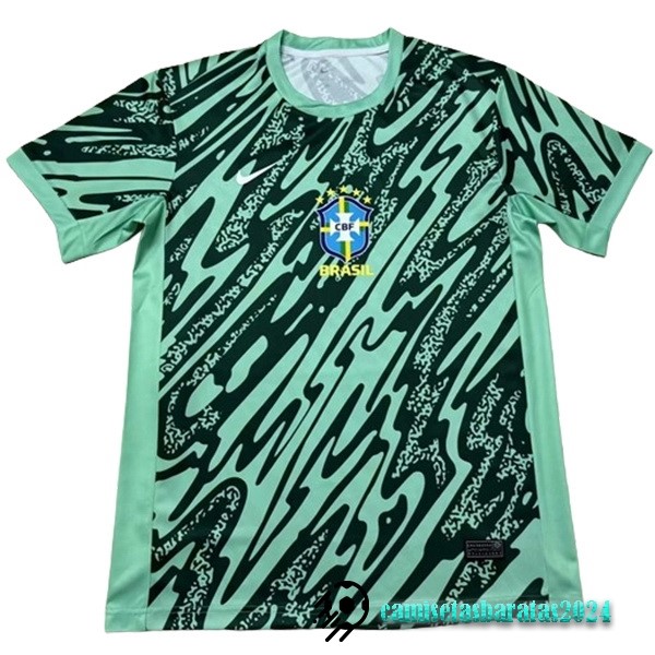 Replicas Tailandia Portero Camiseta Brasil 2024 Verde